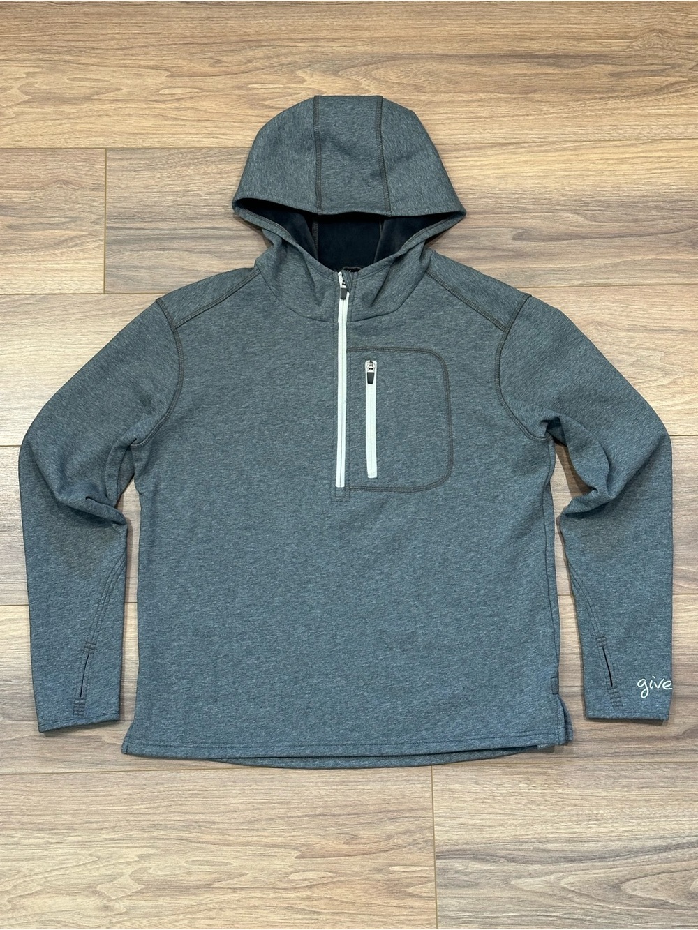 Give’r ‘Ol Faithful Midweight Pullover Quarter Zip Hoodie in Gray Size Medium